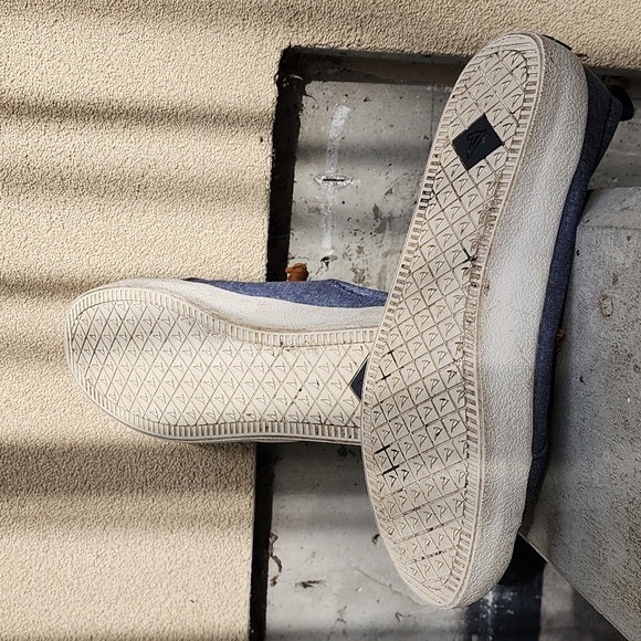 Sperry topside denim sneakers with leather tassels, sz 9.5 - Picture 6 of 7